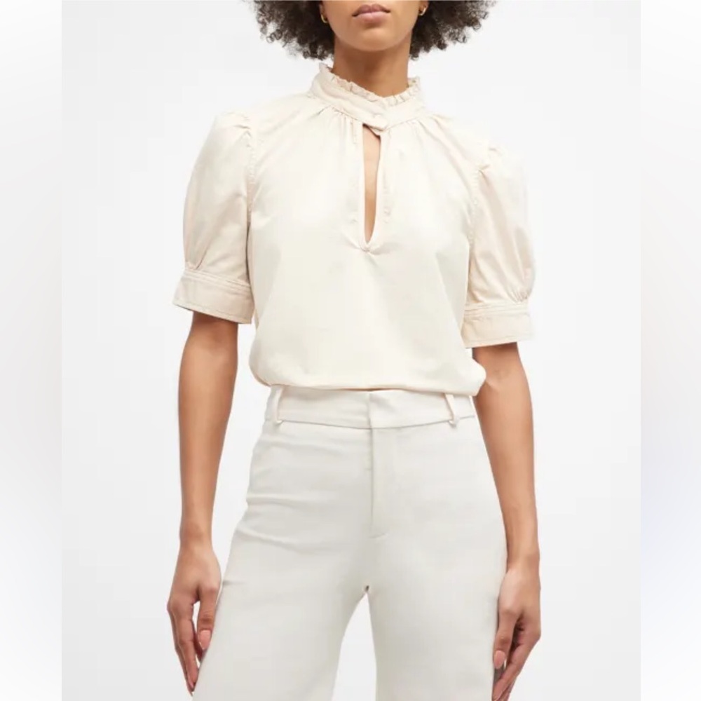 Frame V-Neck Ruffle Collar Top - Picture 4 of 4